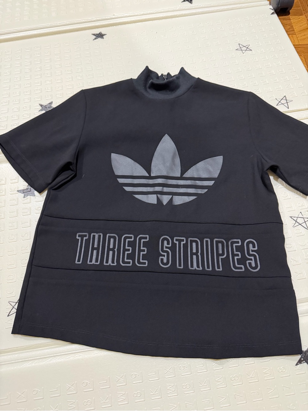 Adidas Black 'Three Stripes' Short Sleeve Top